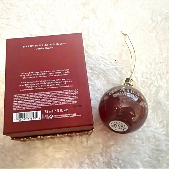 New Molton Brown merry berries & mimosa limited edition festive bauble - Picture 2 of 2